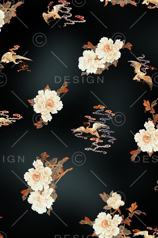 花鸟印花华亿平台图片