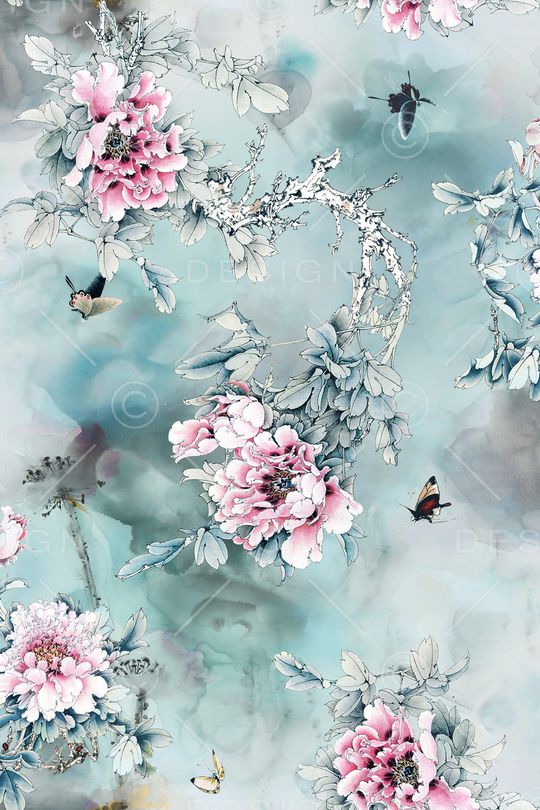 水墨风印花华亿平台图片