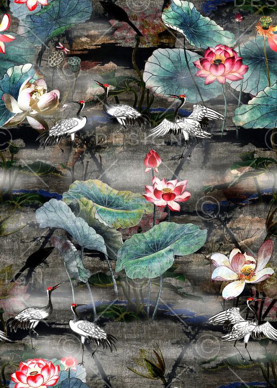 荷花印花华亿平台图片