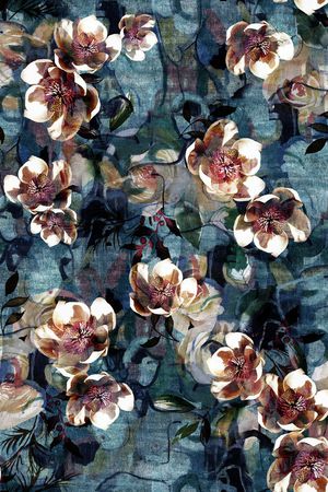 民族花卉印花华亿平台图片