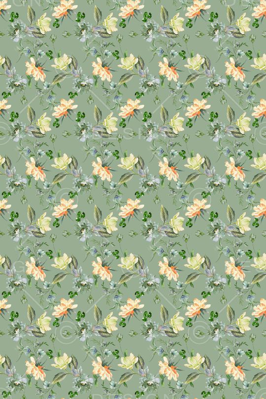 清爽底花卉印花华亿平台图片