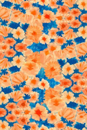 手绘花卉印花华亿平台图片