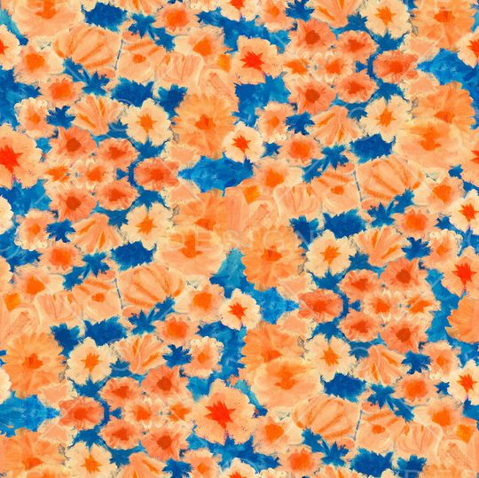 手绘花卉印花华亿平台图片