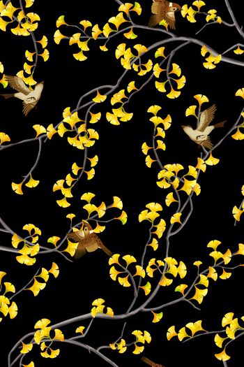 花鸟印花华亿平台图片