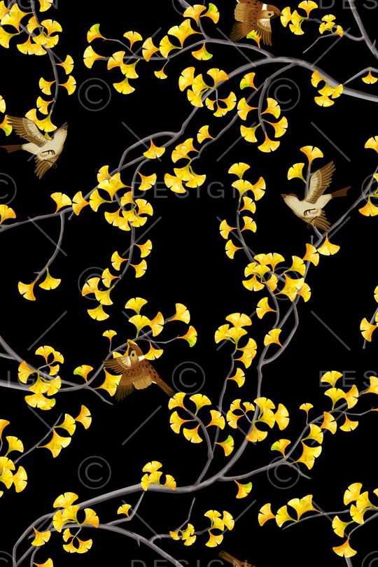 花鸟印花华亿平台图片