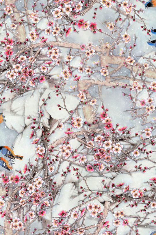 花鸟印花华亿平台图片