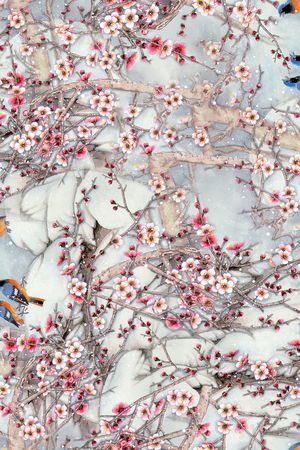 花鸟印花华亿平台图片