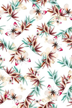 花卉蝴蝶印花华亿平台图片