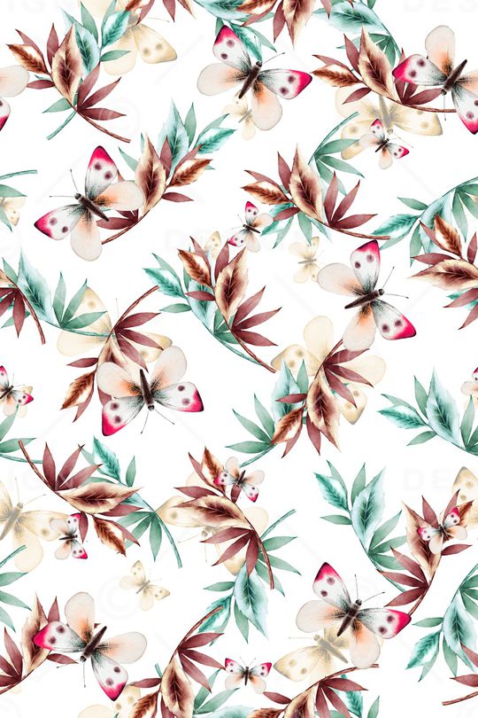 花卉蝴蝶印花华亿平台图片