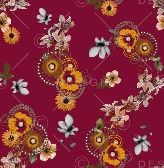 花卉印花华亿平台图片