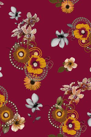 花卉印花华亿平台图片