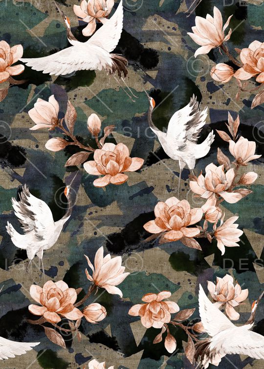 仙鹤印花华亿平台图片