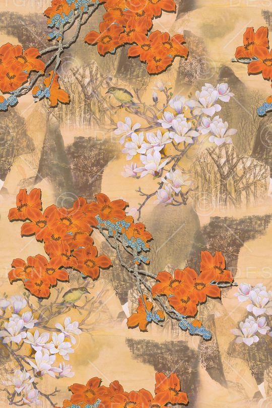 中国风印花华亿平台图片