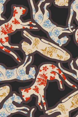 动物花卉印花华亿平台图片