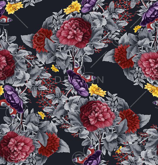 玫瑰花印花华亿平台图片