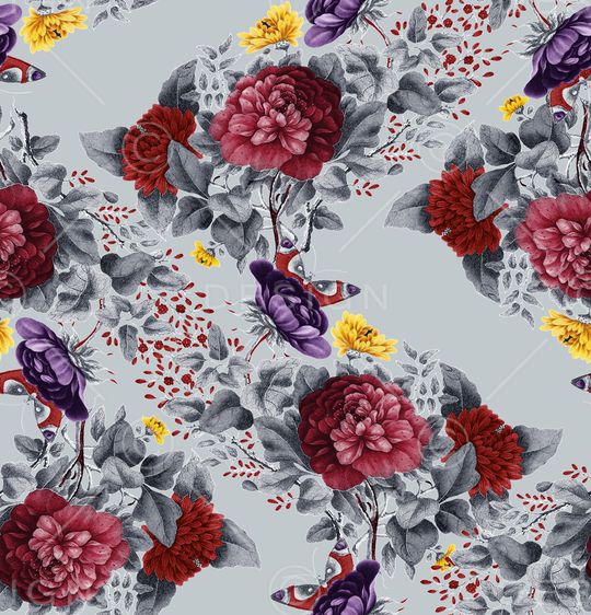 玫瑰花印花华亿平台图片