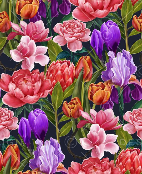 郁金香印花华亿平台图片