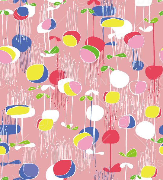 几何花卉印花华亿平台图片