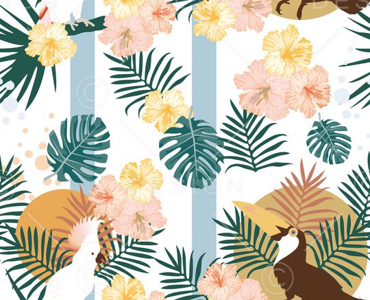 几何花卉印花华亿平台图片