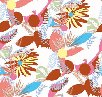 几何花卉印花华亿平台图片