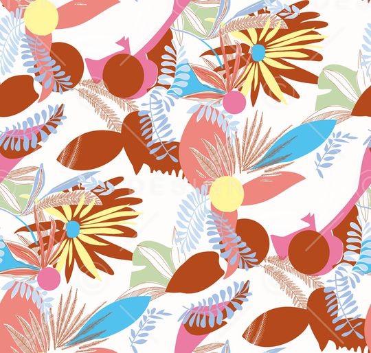 几何花卉印花华亿平台图片