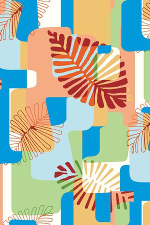 几何花卉印花华亿平台图片