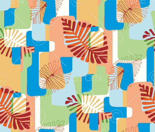 几何花卉印花华亿平台图片