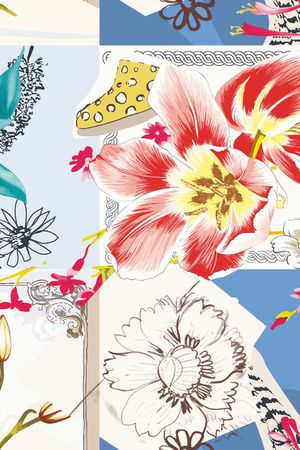 几何花卉印花华亿平台图片