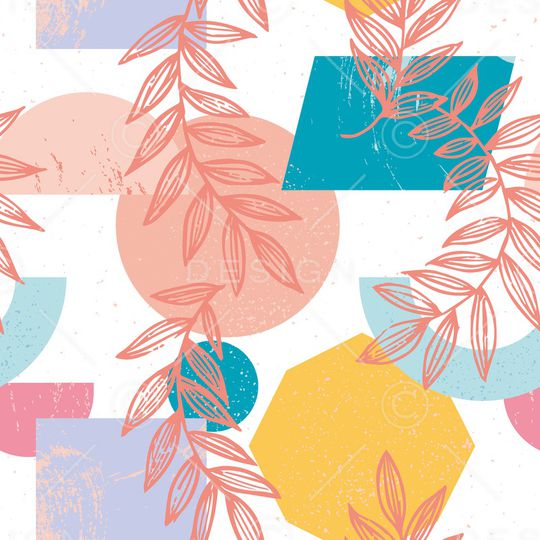 几何花卉印花华亿平台图片