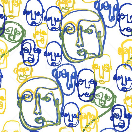 线条画印花华亿平台图片