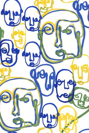 线条画印花华亿平台图片