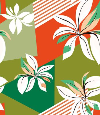 几何花卉印花华亿平台图片