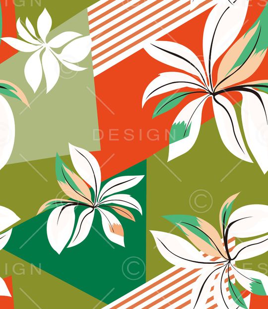 几何花卉印花华亿平台图片