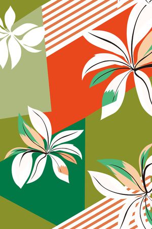 几何花卉印花华亿平台图片