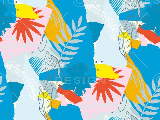 几何花卉印花华亿平台图片