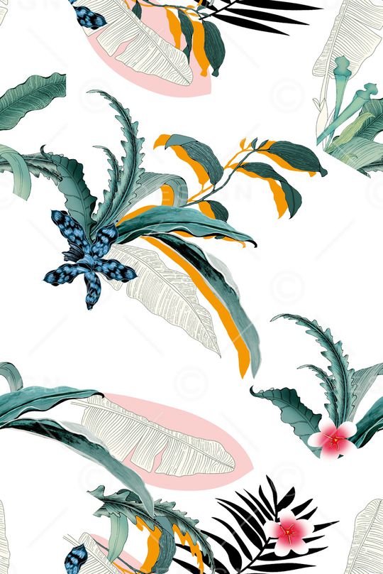 棕榈树印花华亿平台图片