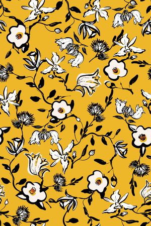 清爽底花卉印花华亿平台图片