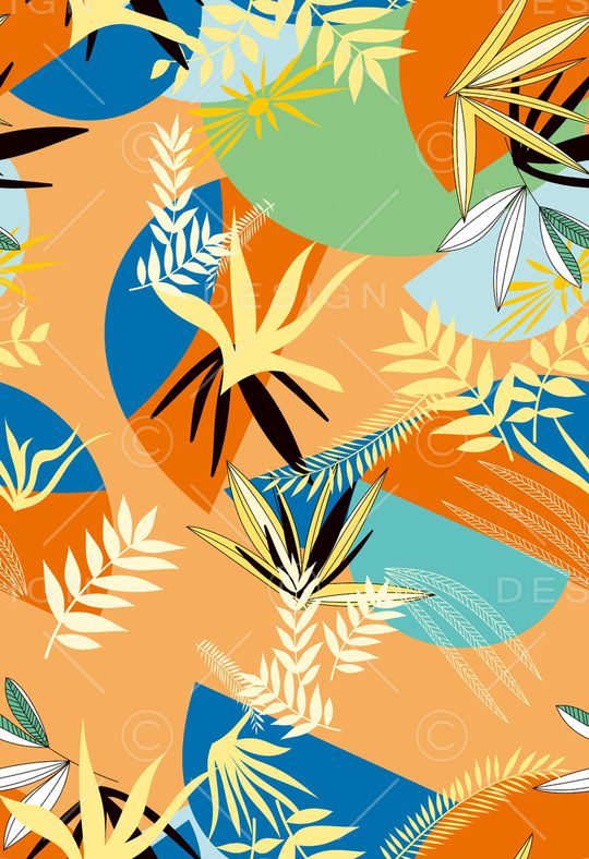 棕榈树印花华亿平台图片