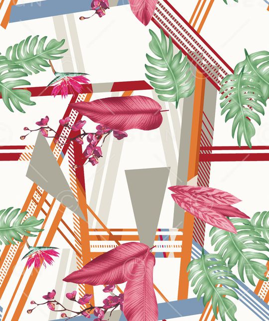 棕榈树印花华亿平台图片