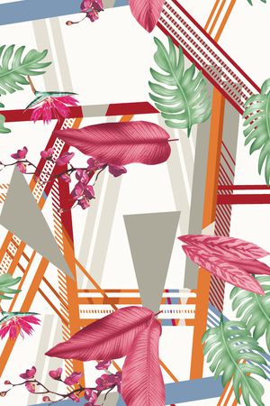 棕榈树印花华亿平台图片