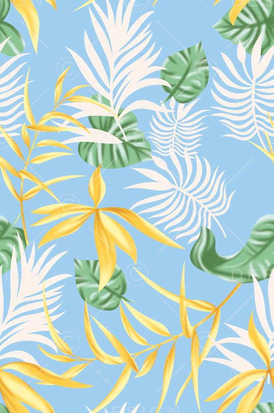 棕榈树印花华亿平台图片