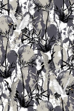 仙鹤印花华亿平台图片