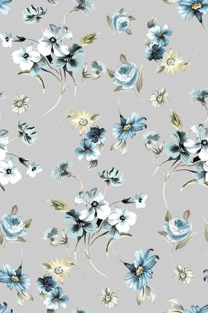 清爽底花卉印花华亿平台图片