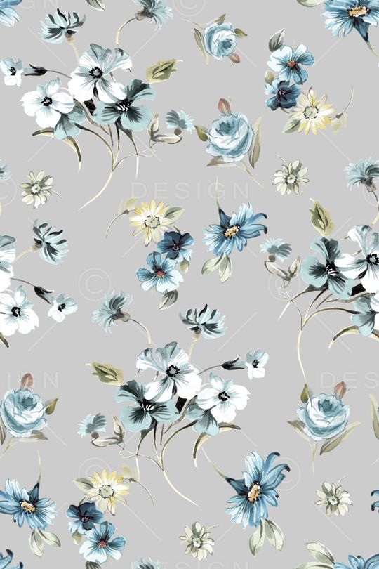 清爽底花卉印花华亿平台图片