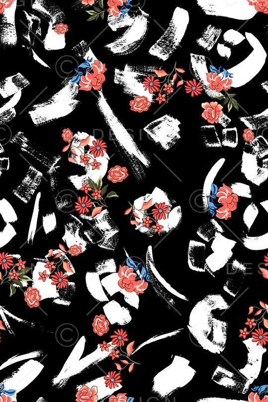 几何花卉印花华亿平台图片