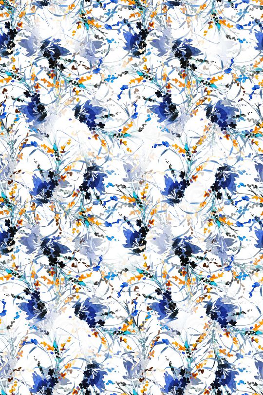 清爽底花卉印花华亿平台图片