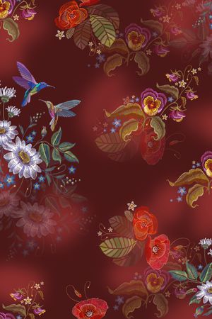 花卉印花华亿平台图片