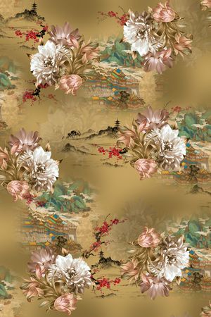 花卉印花华亿平台图片