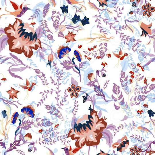 民族花卉印花华亿平台图片