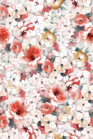 手绘花卉印花华亿平台图片